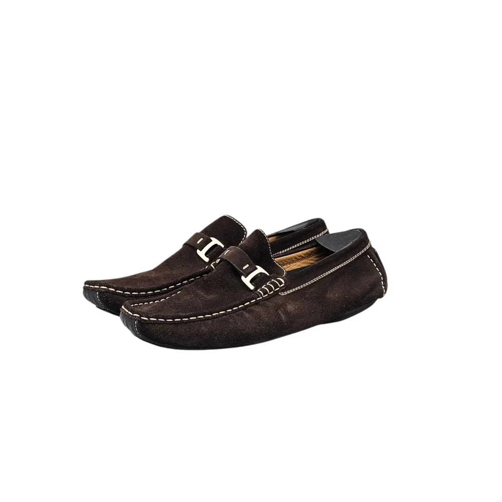 Magnanni Men's Size 10.5 US EUC Brown Suede Driving Loafers Drivers W/ Dust Bag‎