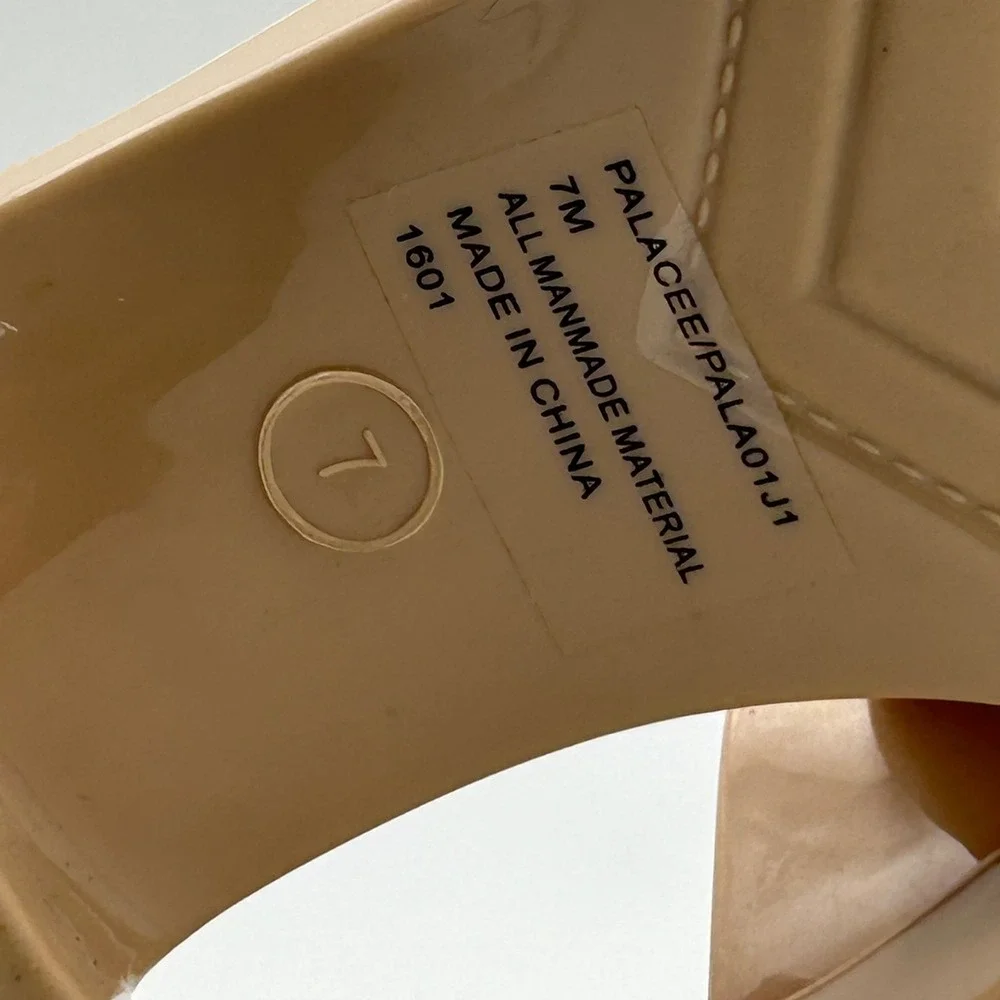 Madden Girl Palacee Sandals Womens 7 Nude Jelly‎ Platform Block Heel Y2K Retro
