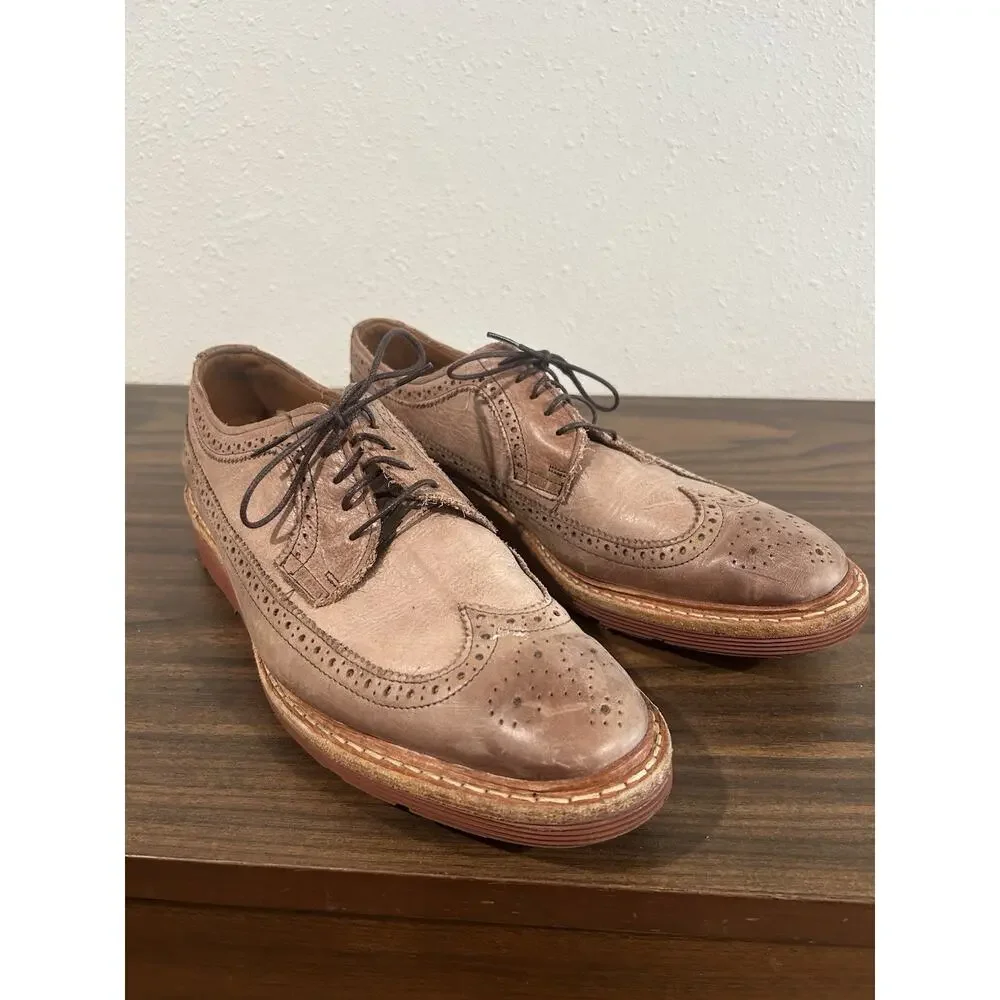 Allen‎ Edmonds Shannon Drive Shoes Mens Size 11.5 B Tan Leather Wingtip Oxford