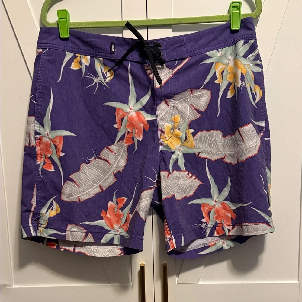 Men's Vans Off The Wall Board‎ Shorts Size 34 Purple Floral