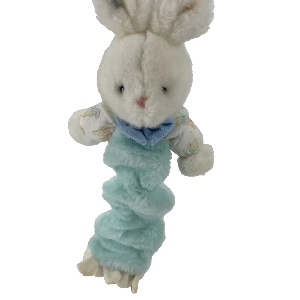 Vintage‎ Carters Prestige Bunny Plush Musical Pull Toy Pastel Blue WORKS!