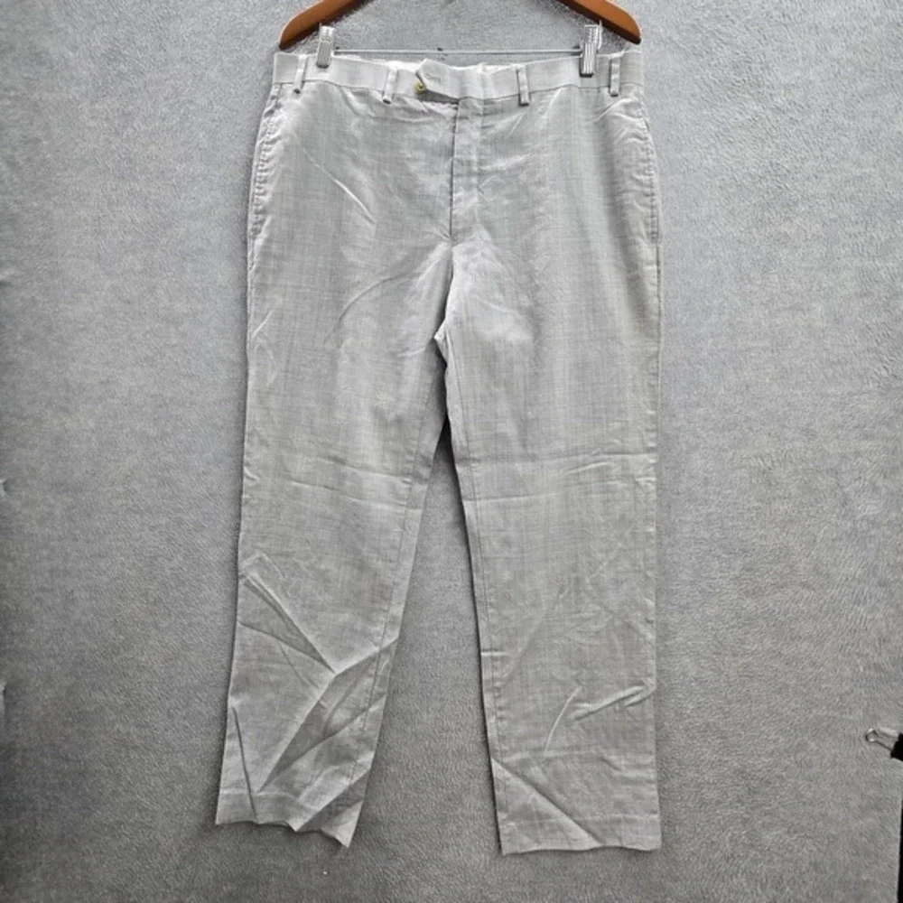 Lauren Ralph Men Pants 36W X 30L Gray Wool Dress Total Comfort‎ Black Label