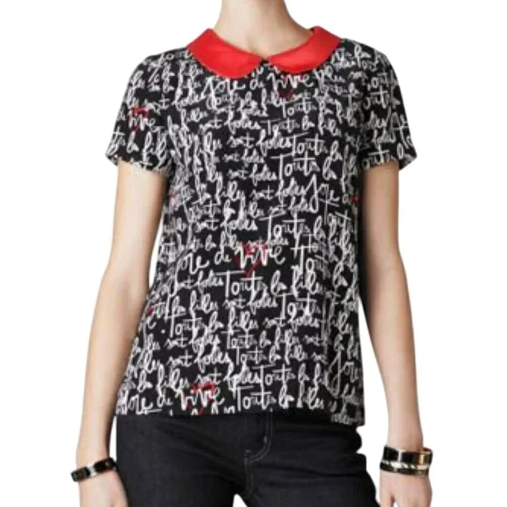 Kate Spade X Garance Doré Designer Capsule Collection NYC Paris Rare Silk Size 4