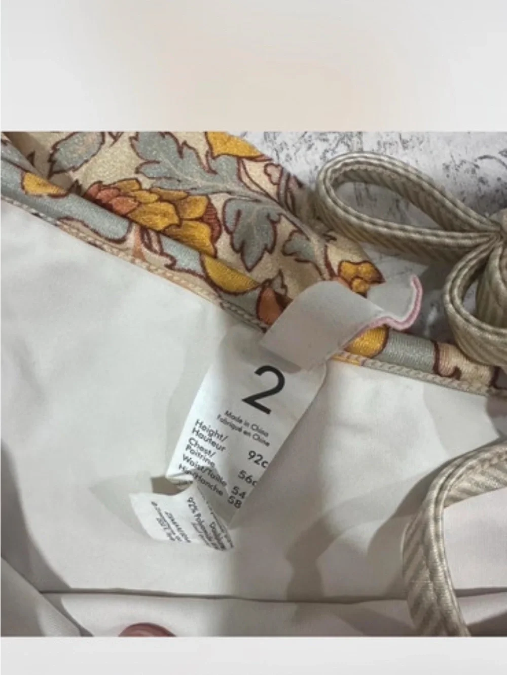 Zimmermann Floral One-Piece Swimsuit for Kids - Cream with Orange Floral Print 2