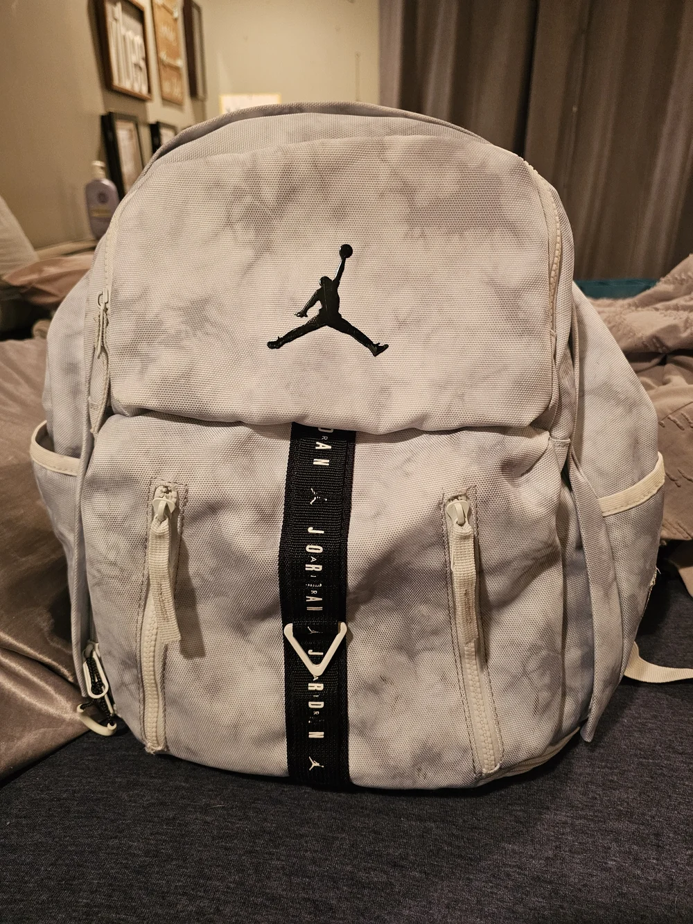 Nike Jordan White/Gray Tie-Dye Backpack - Men's