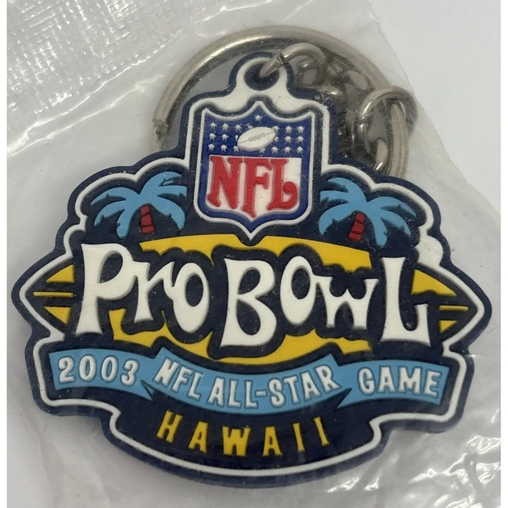 Pro Bowl 2003 rubber / pvc keychain New in sealed package vintage NFL Hawaii‎ 2