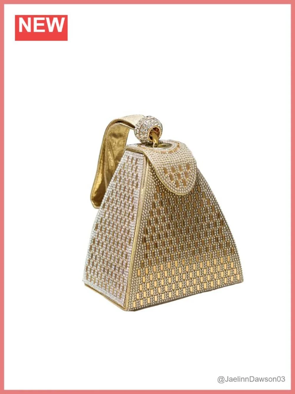 Rhinestone Evening Clutch Bag Pyramid Shape Party Cocktail Engagement Night