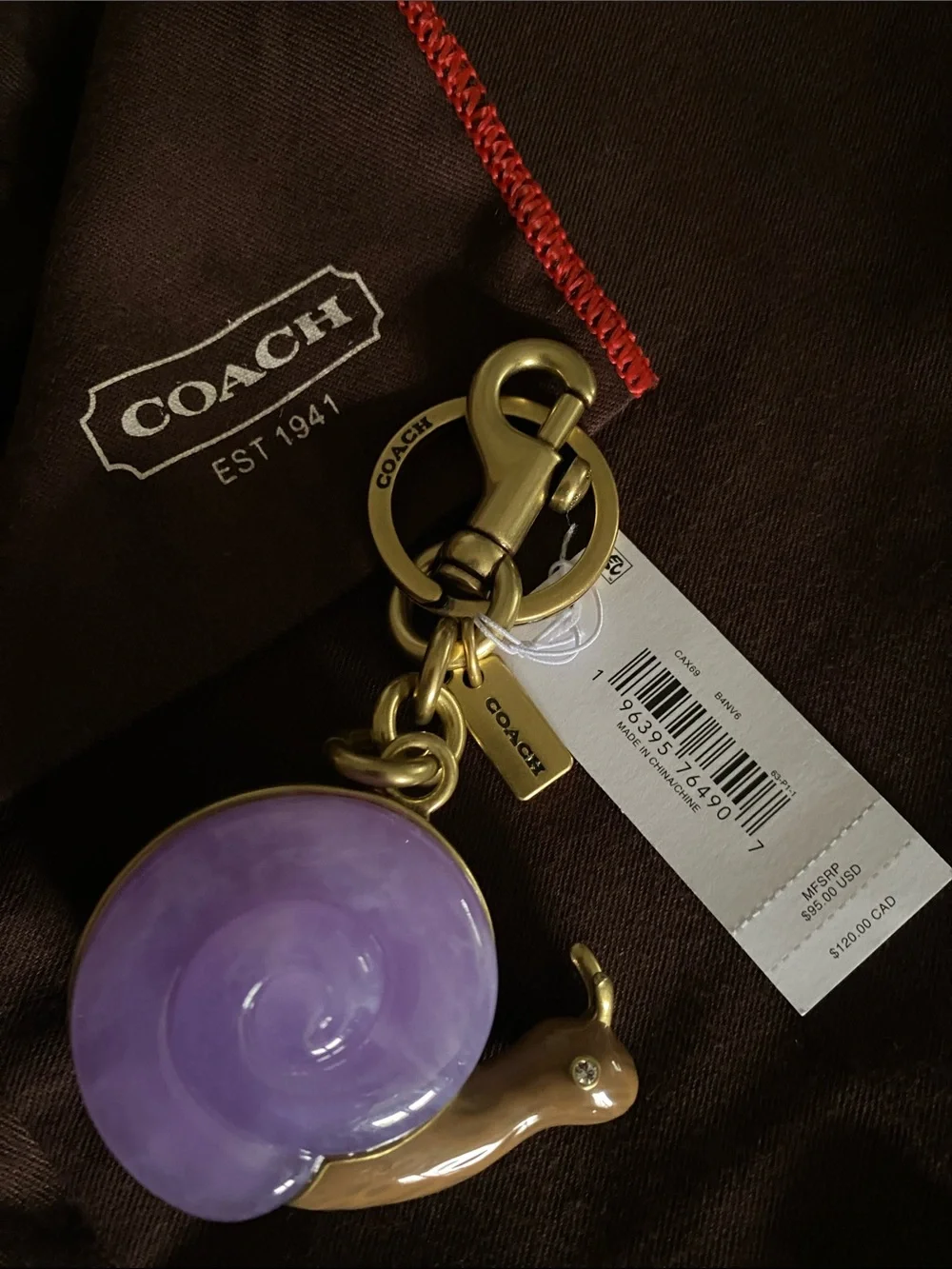 Coach keychain charm