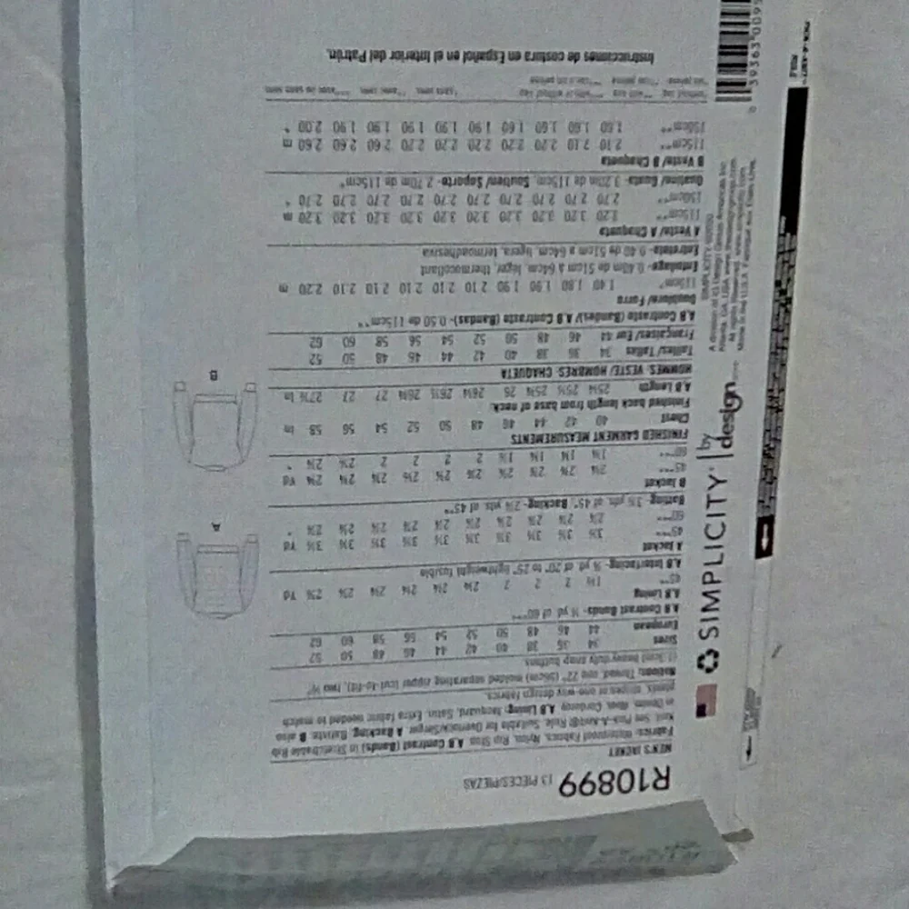 Simplicity sewing pattern