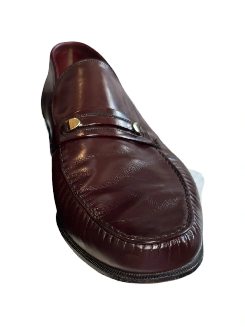 Florsheim Royal Imperial Burgundy Brown Leather Horsebit Loafers 11.5 D Vintage
