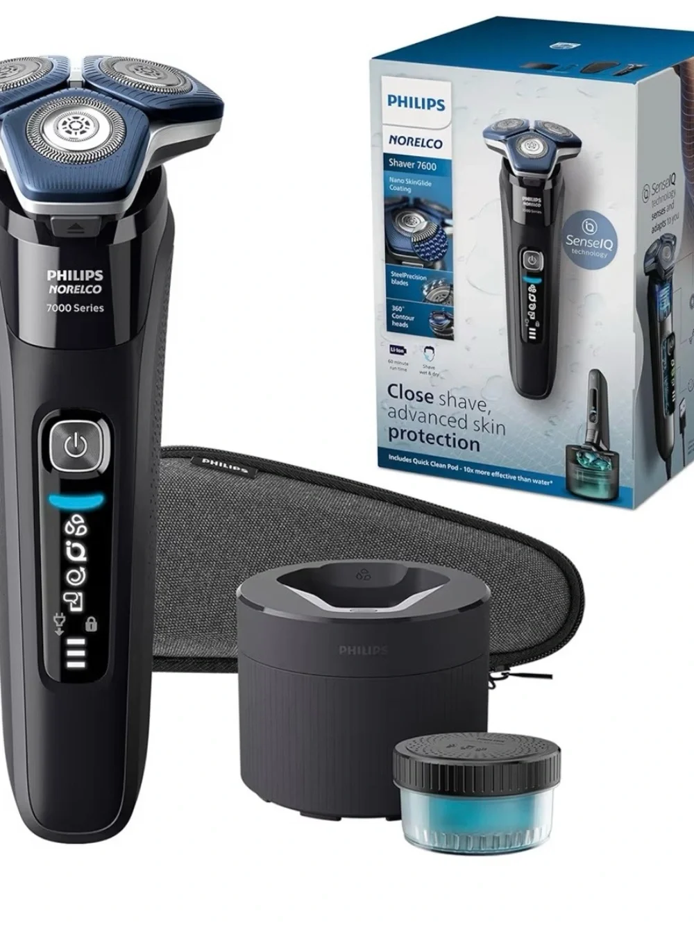 7600 Black Electric Shaver - Advanced Close Shave