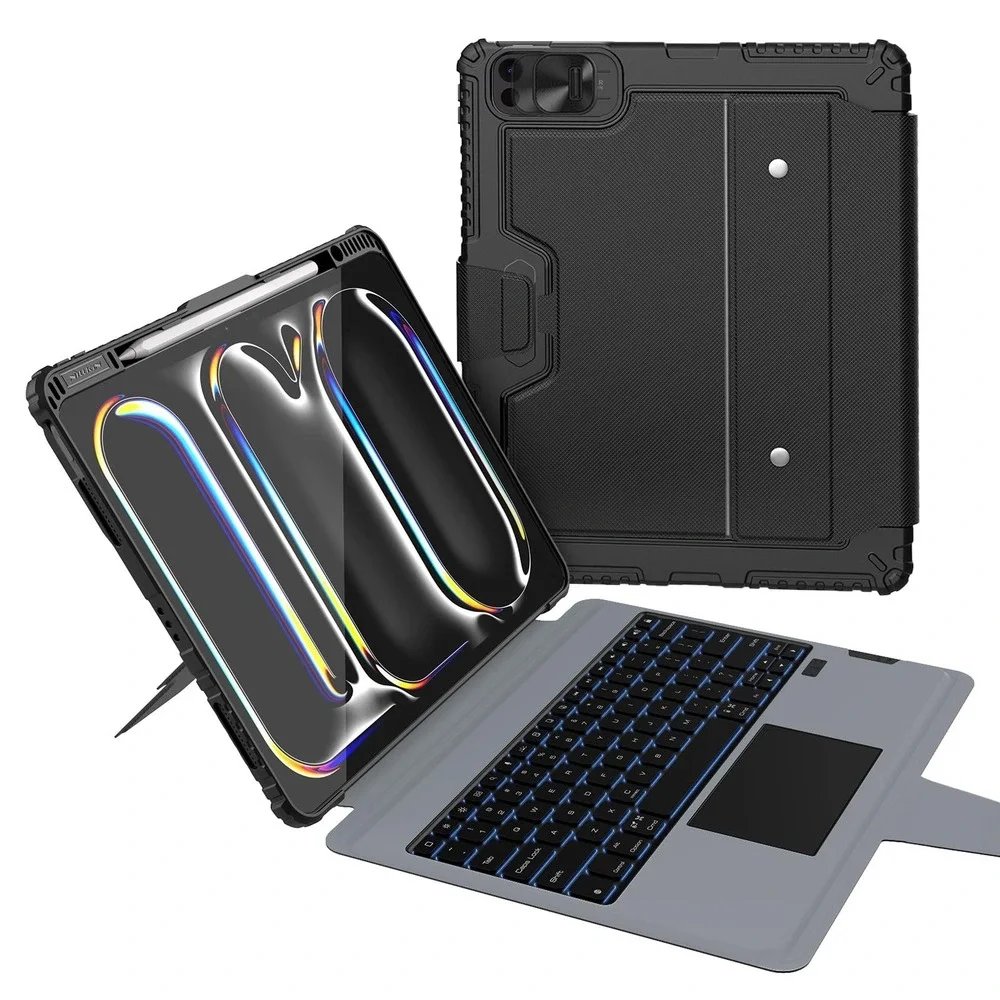 Nillkin iPad Pro‎ 13 Keyboard Case Backlit Trackpad Rugged Cover M4 M5 Black
