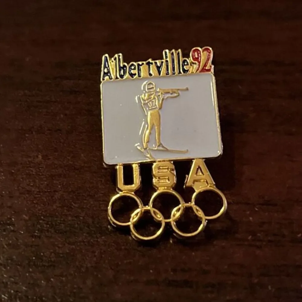 Olympic Winter Games 1992 Albertville USA Ski Shooting Team Lapel Pin‎