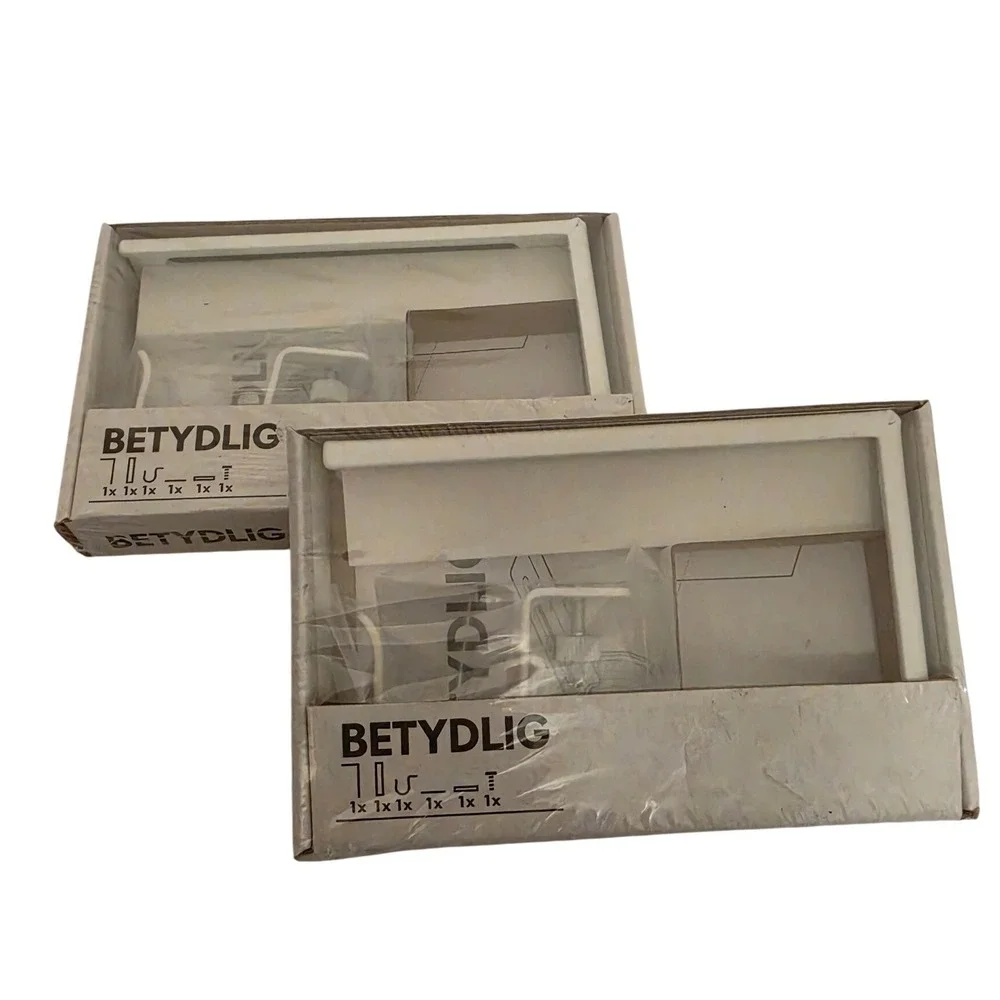 IKEA BETYDLIG Wall Ceiling Curtain Rod Bracket White 302.198.89 Set‎ of 2 NEW