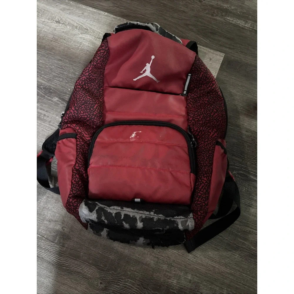 Michael Jordan Red Backpack Worn Stains 18