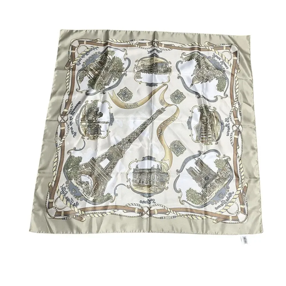 Made In Italy Scarf Paris Motif World Landmarks Rope 35