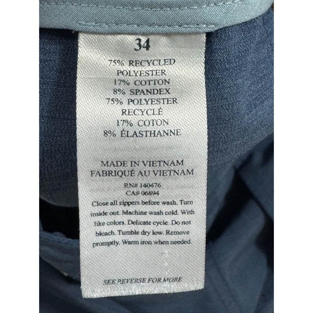 Faherty Mens All Day Stretch Hybrid Blue Shorts 34 Meas: 35x8.5