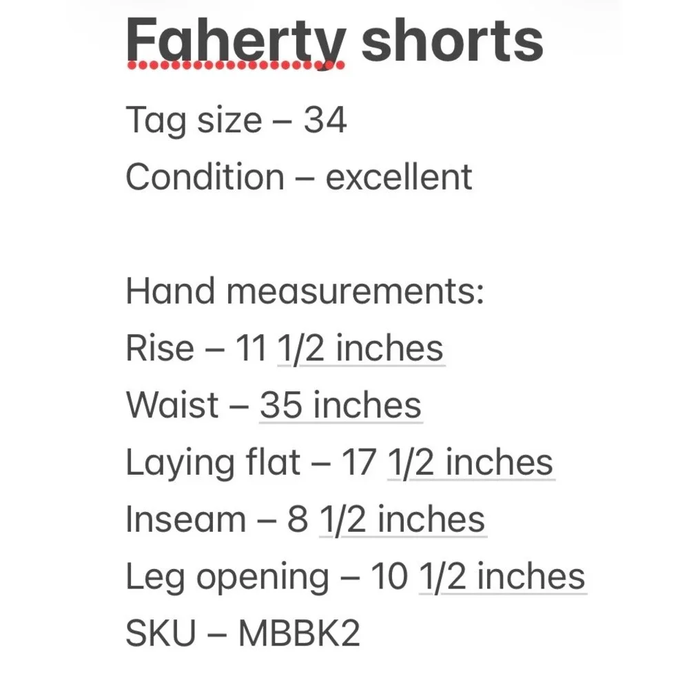 Faherty Mens All Day Stretch Hybrid Blue Shorts 34 Meas: 35x8.5