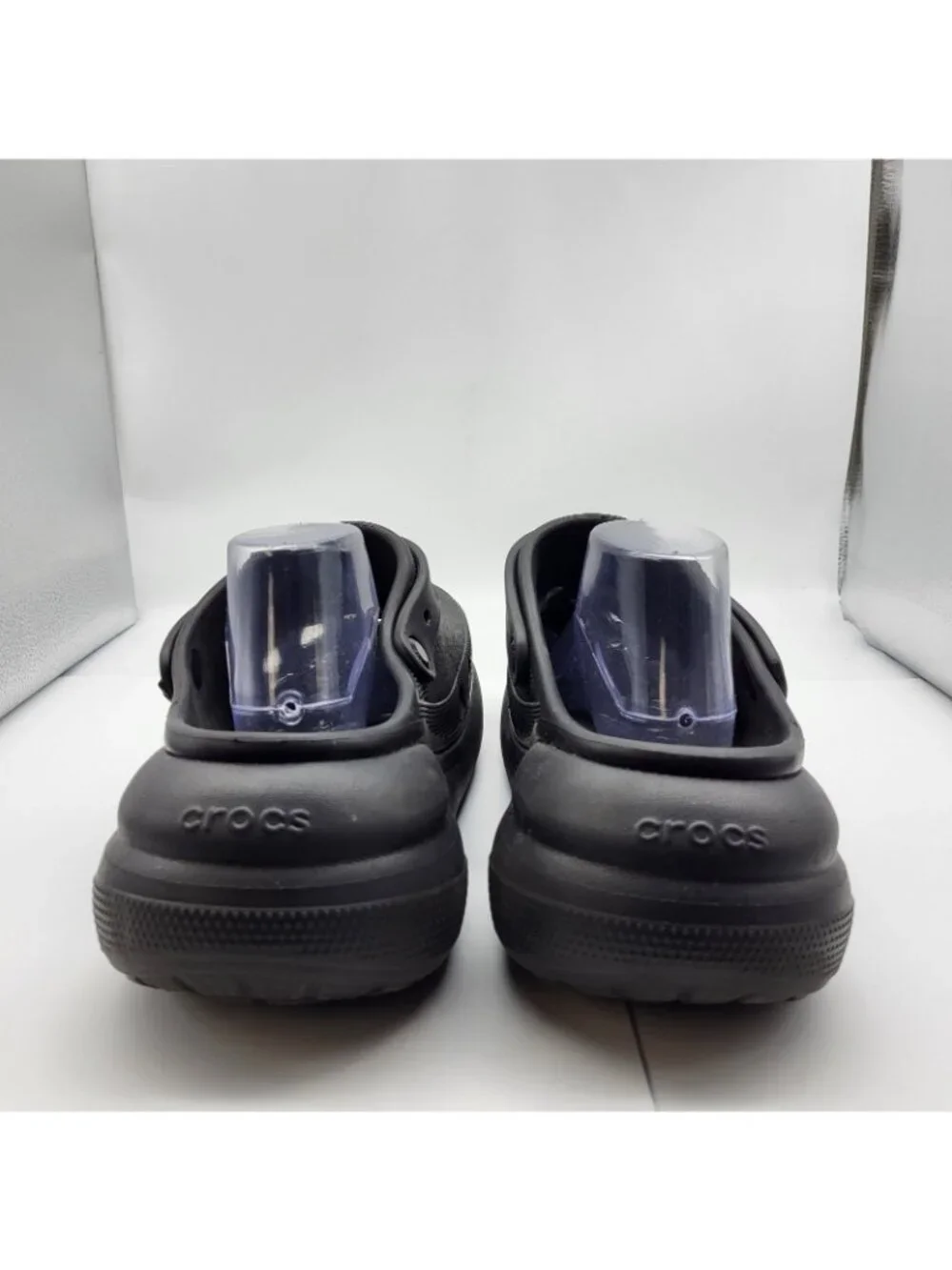 Crocs Mega Crush Clogs Black Men's Sz 13 Platform Vegan black slip on blemished