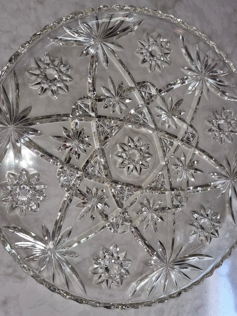 Vintage Anchor Hocking Early American Prescut (EAPC) clear glass Plate/Tray,1960
