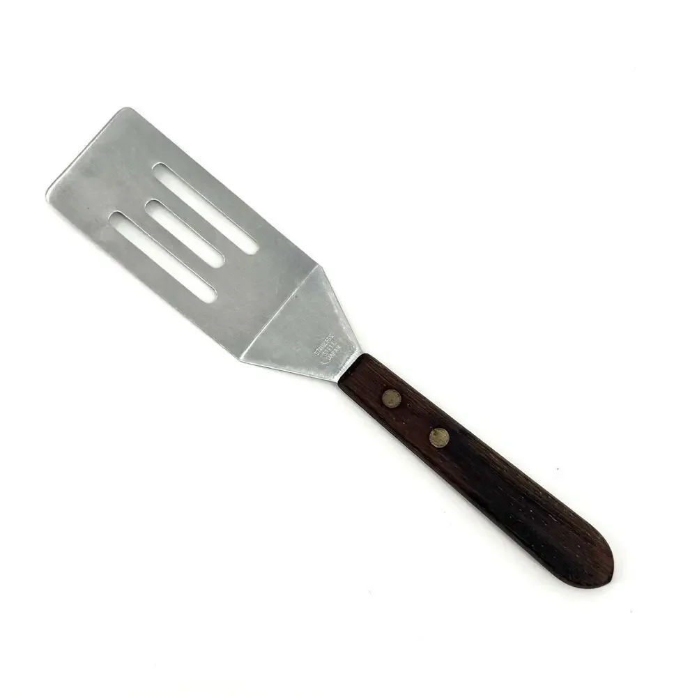 Mini 8 inch Spatula Stainless Steel Made In Japan Wooden Handle Vintage