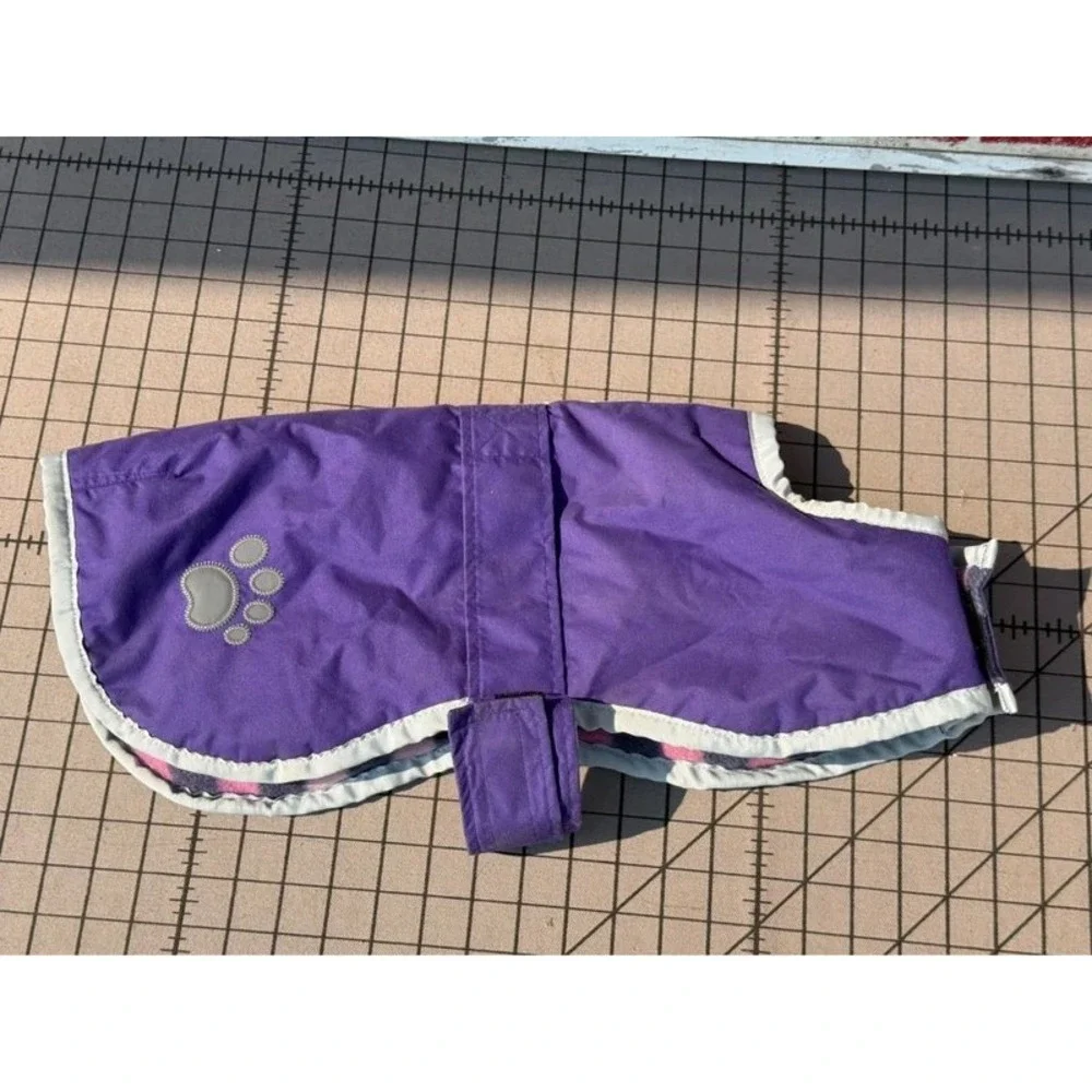 urple Plaid Reversible Dog Coat Medium