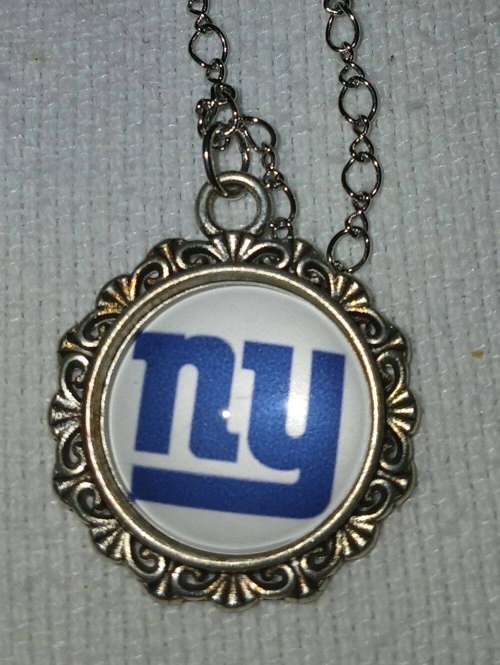 NWT NY Blue Logo Pendant Necklace - Fan Jewelry