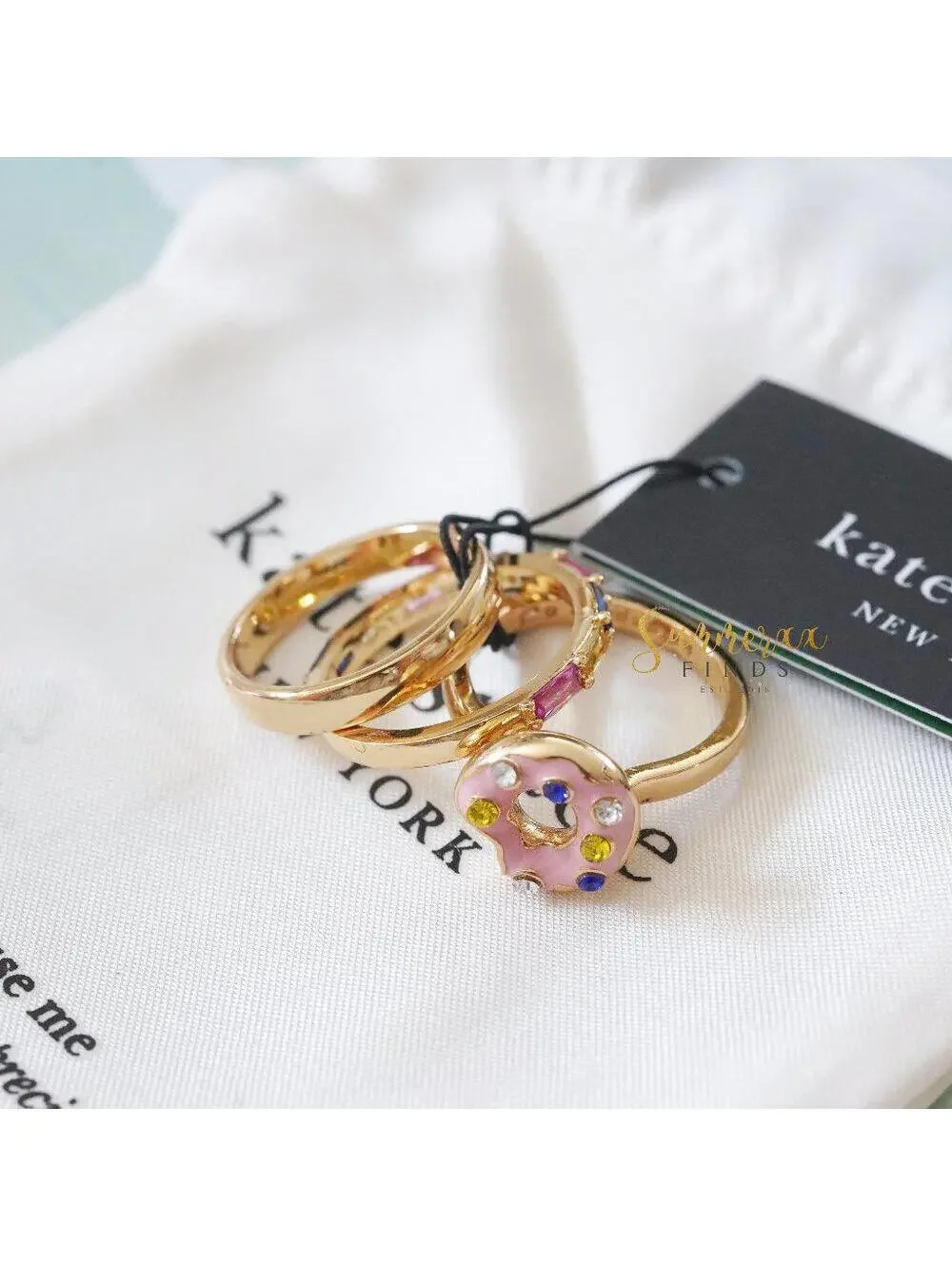 Kate Spade Coffee Break Donut Stackable Ring Set