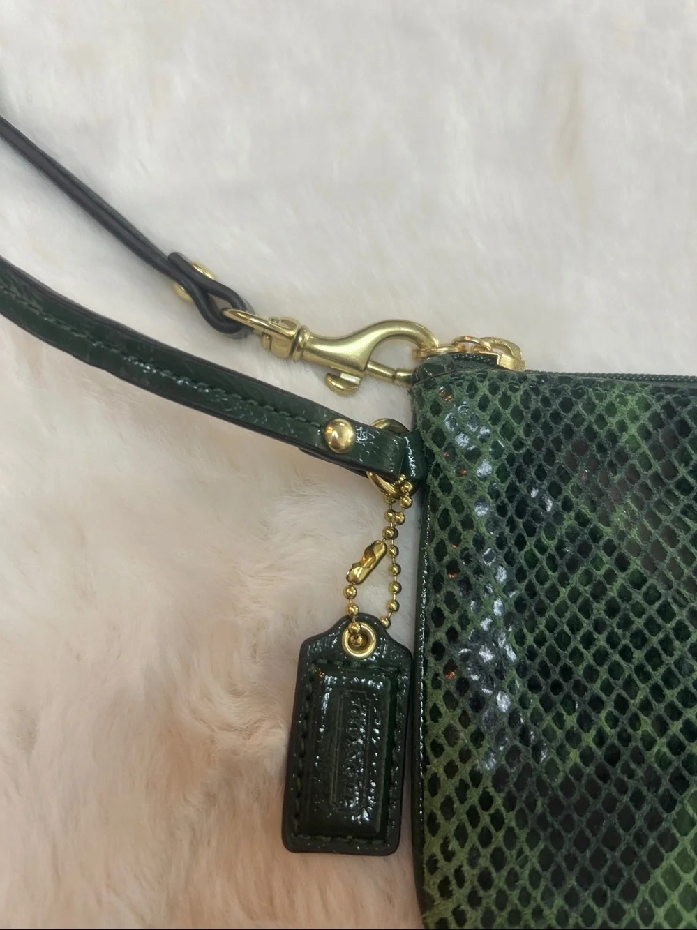 Coach wristlet green