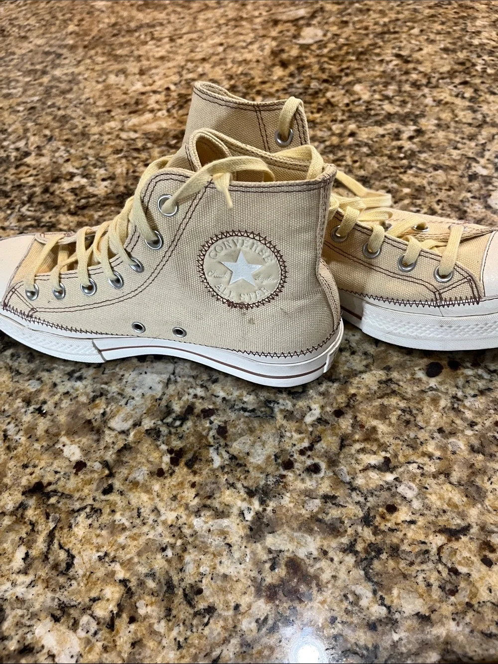 Converse Women High Top Sneakers - Beige Canvas