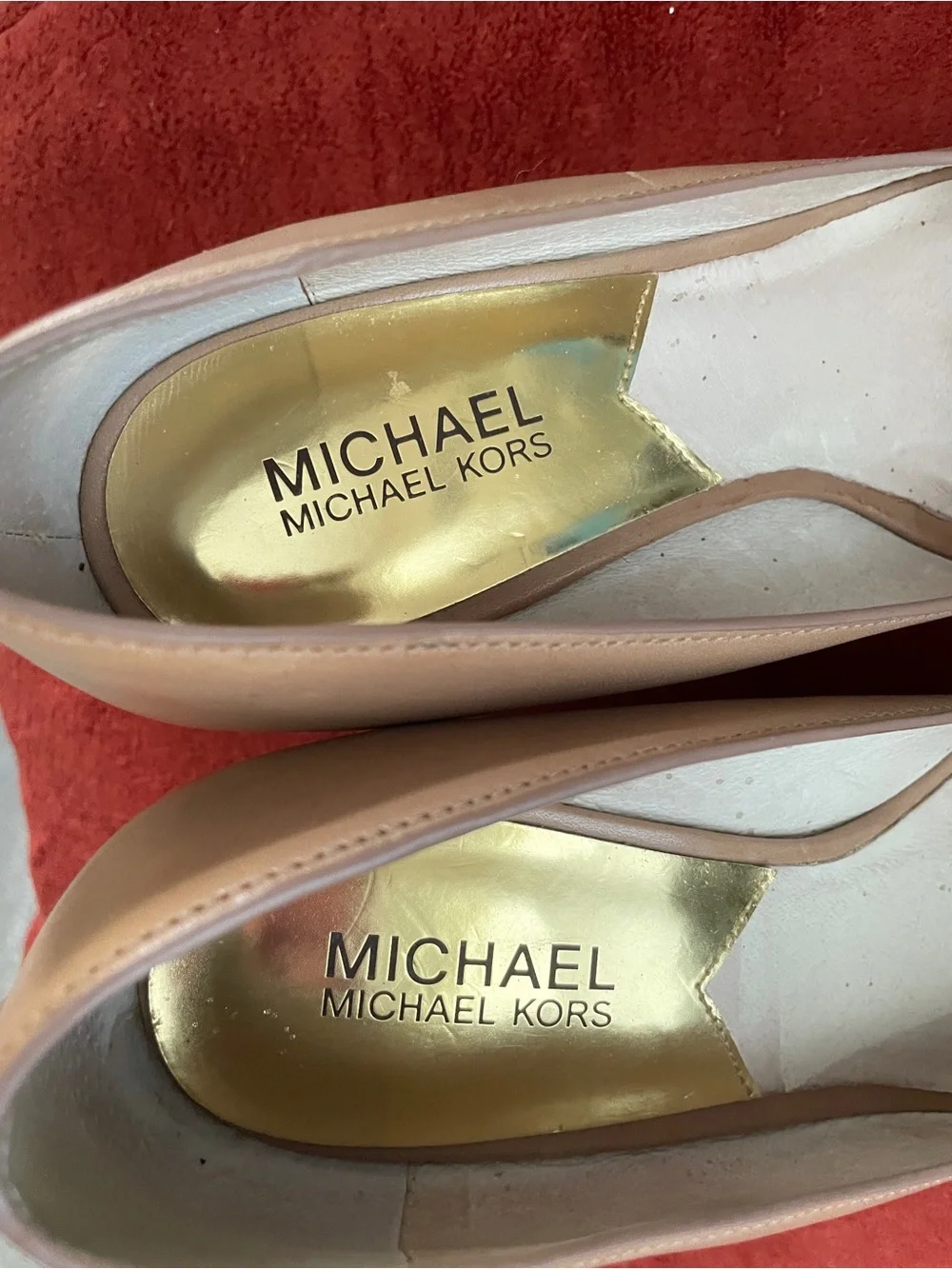 Michael Kors Tan Espadrille Wedge Peep-Toe with Bow Accent