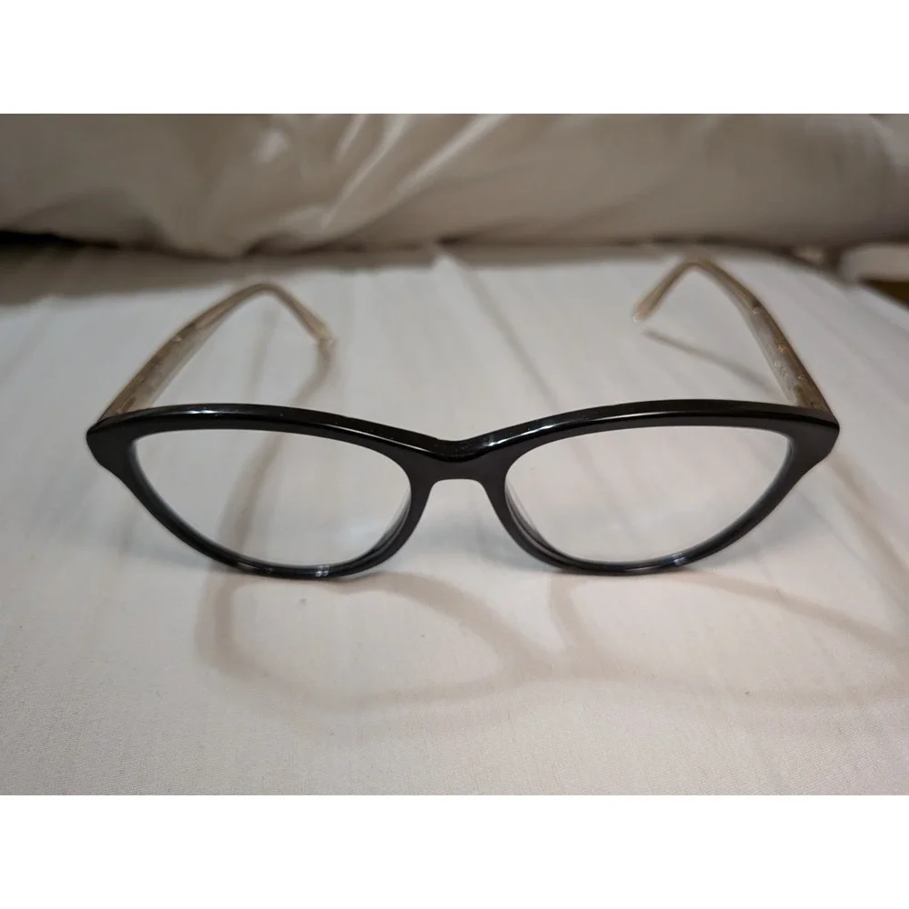 Maui Jim MJO2123-02 Eyeglasses Frames Black/Gold Crystal Round Cat Eye 52-18-135
