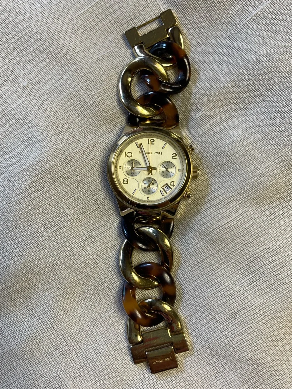 Michael Kors MK4222 Gold and Brown Link Watch