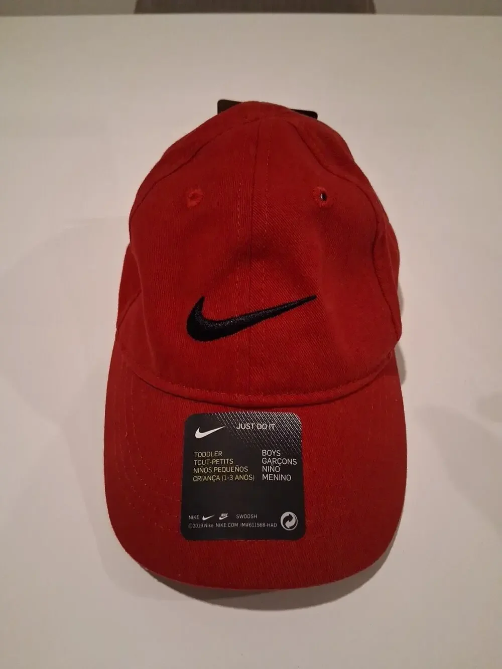 Nike Boys Toddler Strapback Hat Red Adjustable Embroidered Swoosh Logo W/Tags