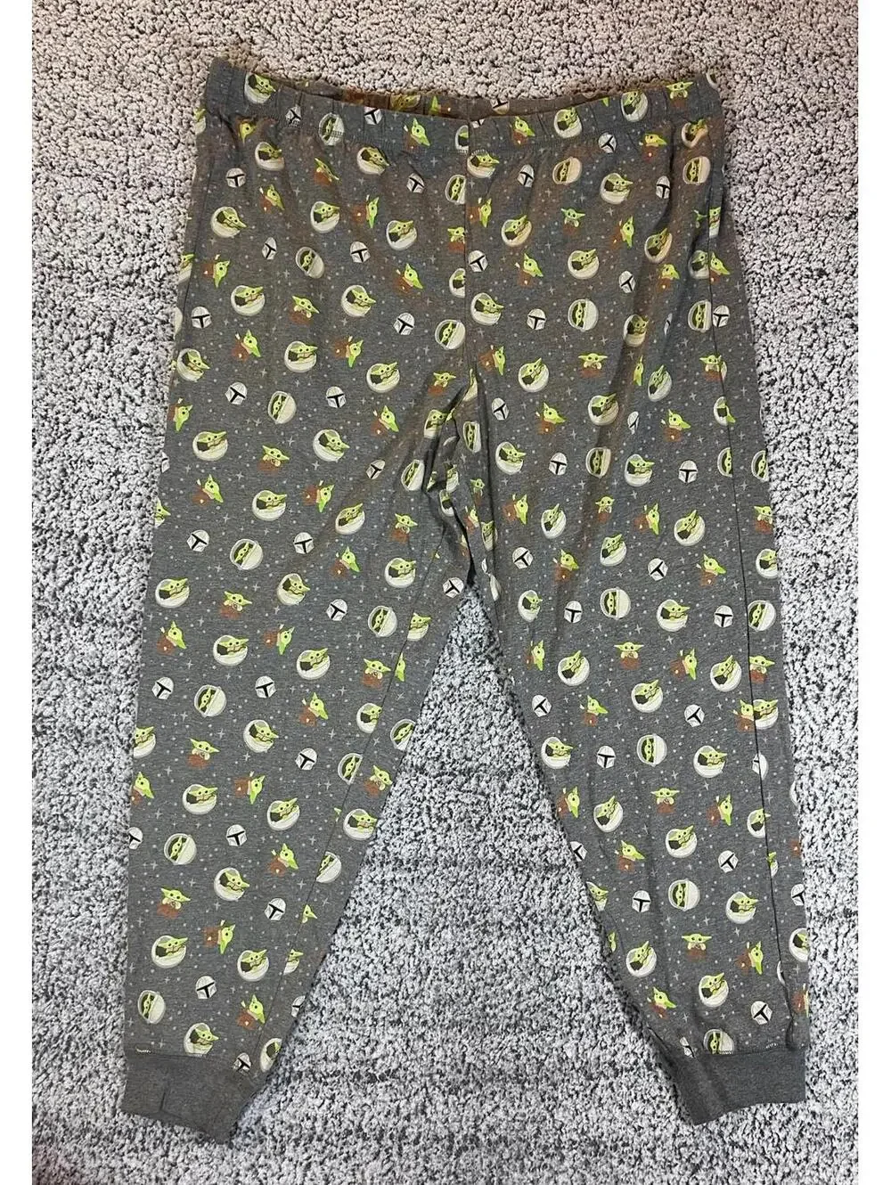 Star Wars Grogu Baby Yoda Pajama Pants XXL Gray Jogger Lounge Sleep