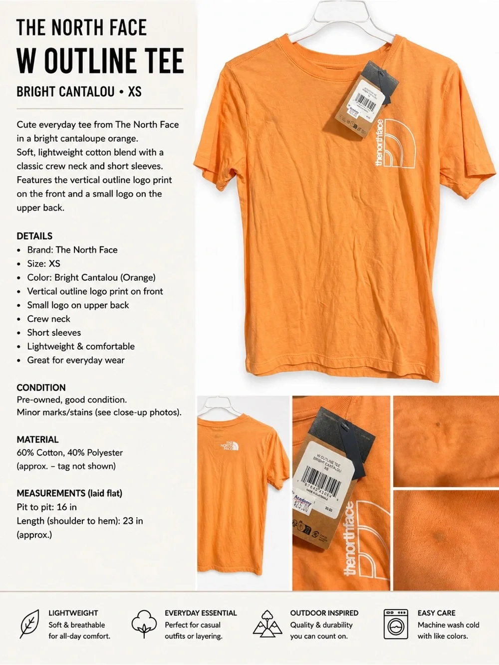 The North Face Men's Short-Sleeve Tee - Cantaloupe Orange