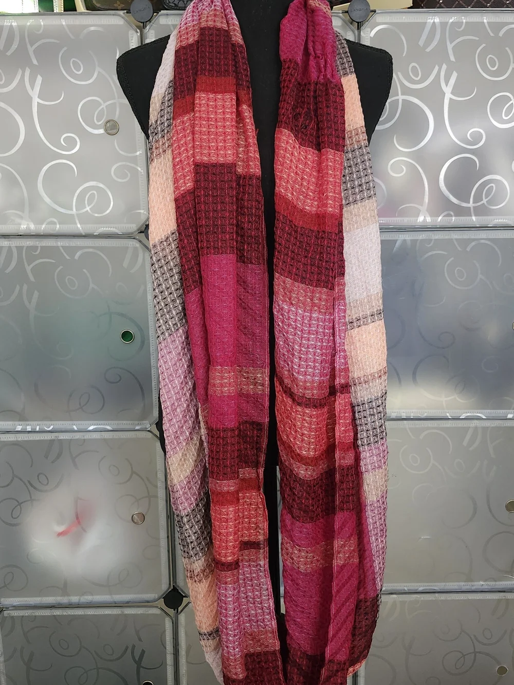 Infinity Scarf Women's Pink Patchwork 40