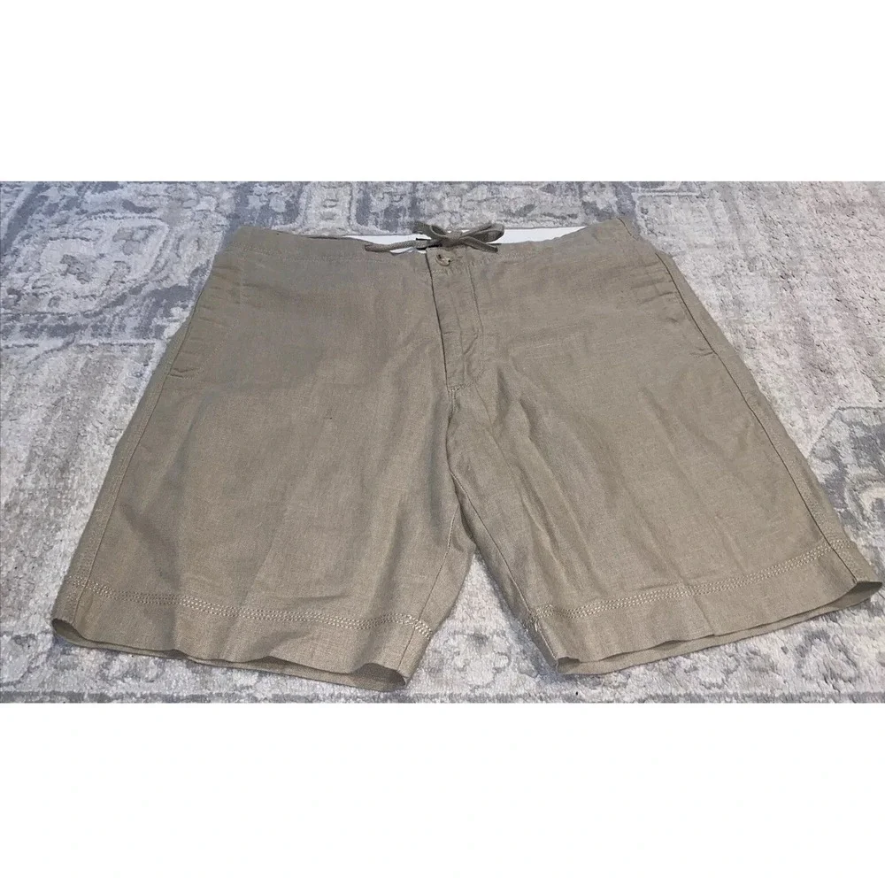Banana‎ Republic Shorts Mens Sz 36 Beige Chino Linen Blend Short Casual