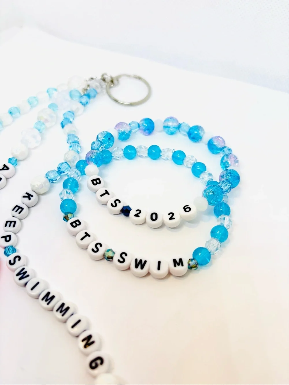 (3pcs) BTS KEEP SWIMMING KEYCHAIN BRACELET BUNDLE