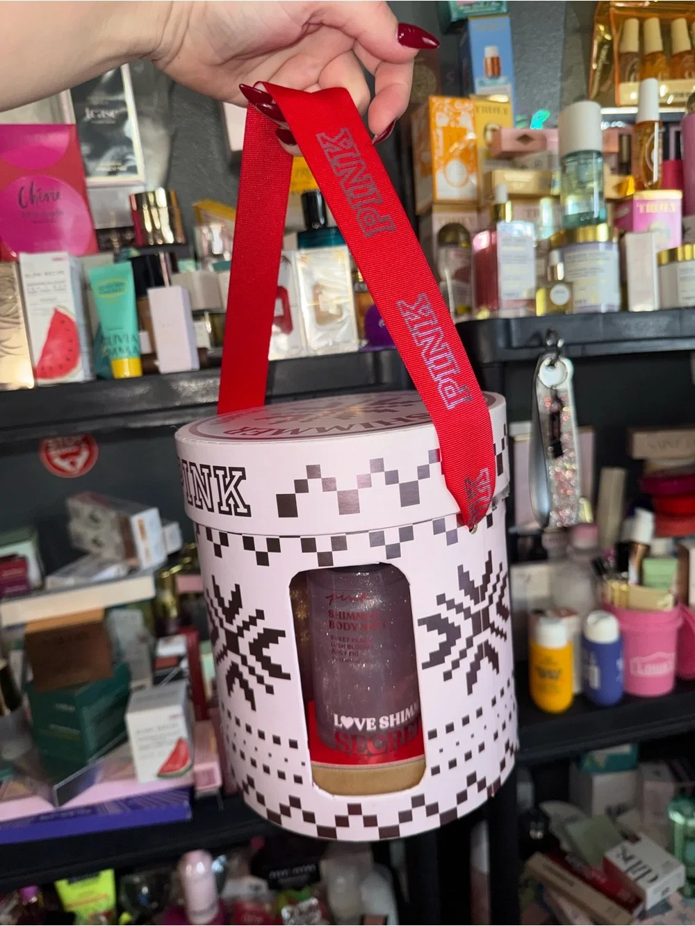 PINK Victoria's Secret Pink & Red Shimmering gift set