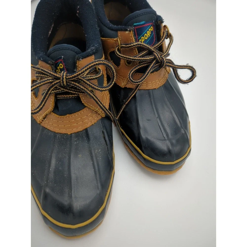 Vtg Sporto Duck Thermolite Steel Shank‎ Rain Boot Women 8 Shoes Blue Rubber Read