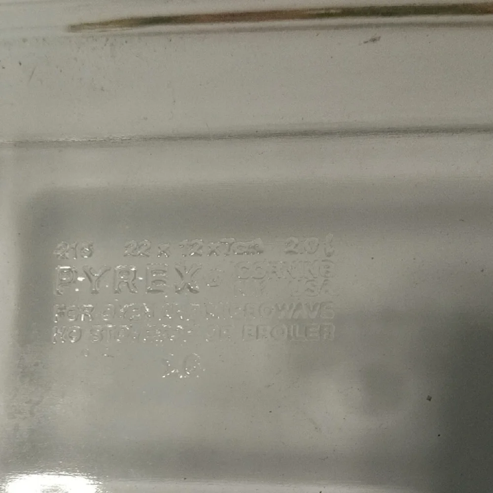 Pyrex glass baking