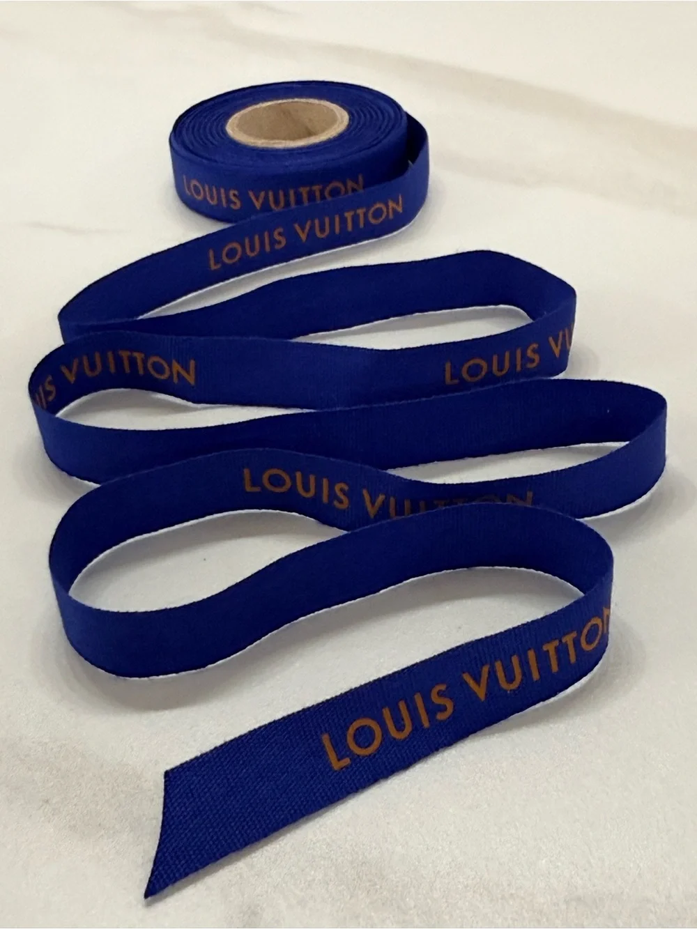 Louis Vuitton Authentic Blue & Orange Ribbon Continuous Roll ~ 8 - 10 Yds⁠