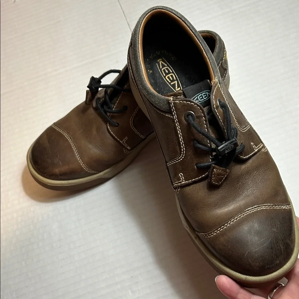 KEEN GLENHAVAN LEATHER OXFORD SHOES MENS BROWN SZ 8
