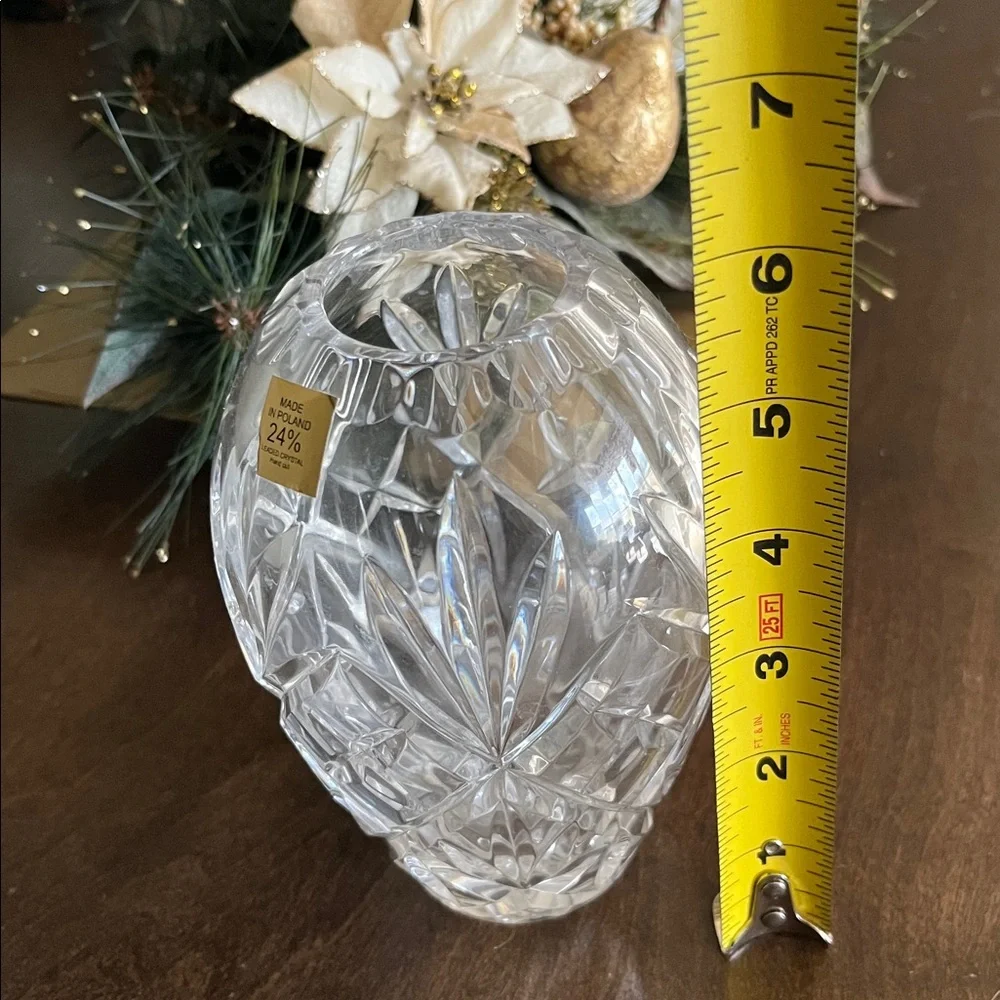 Elegant Crystal Vase 24% Crystal Lead Made in Poland