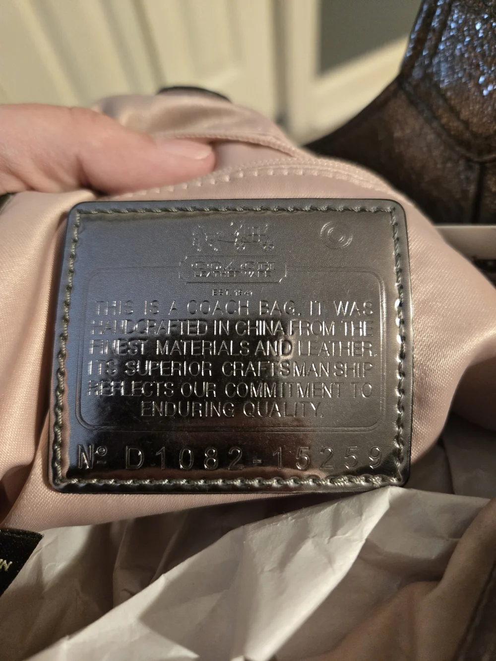 Coach bronze crackled