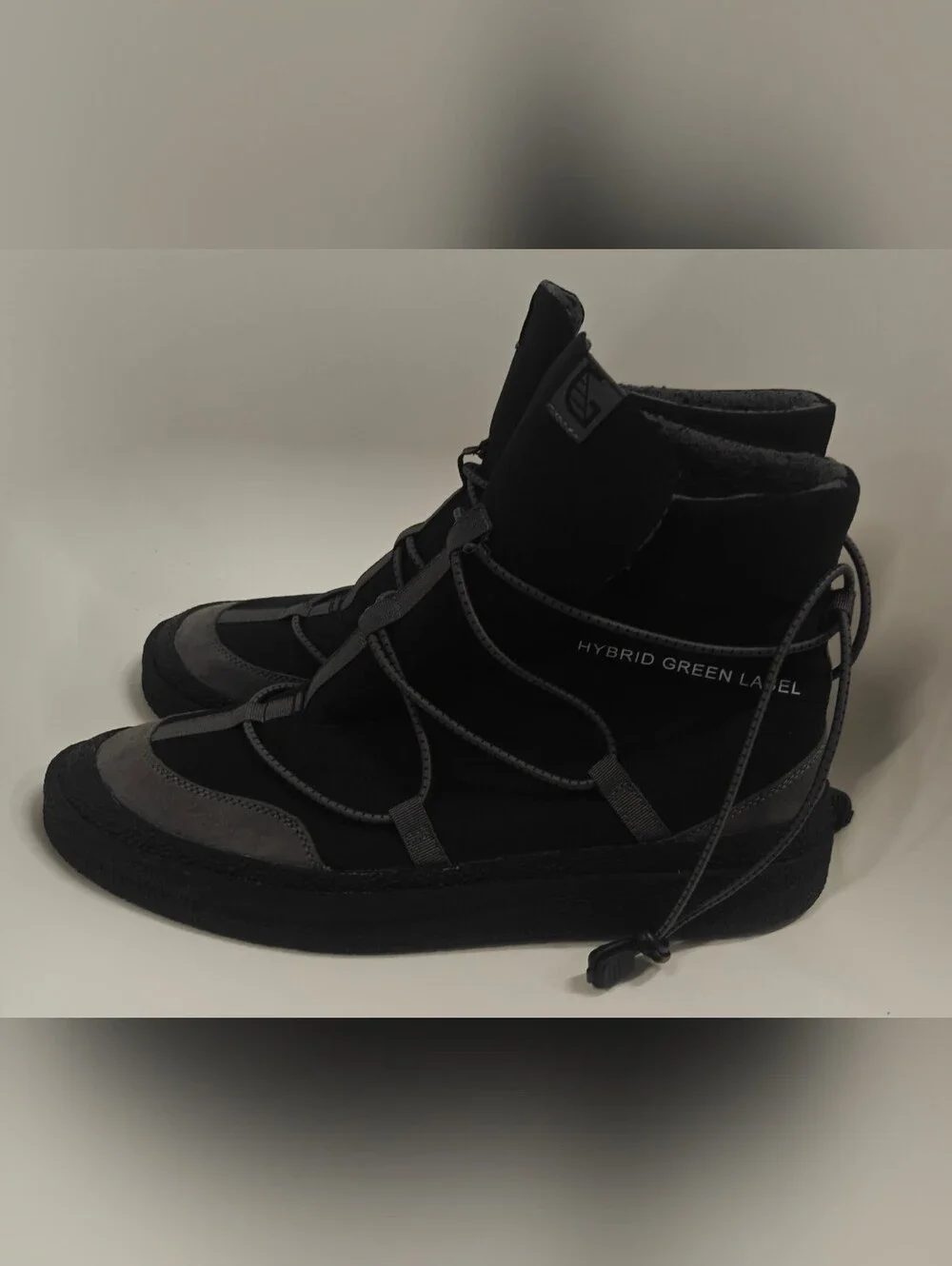 Hybrid Green Label Mens Shift Boots Black High Top Lace Up HGL3065 Size 12