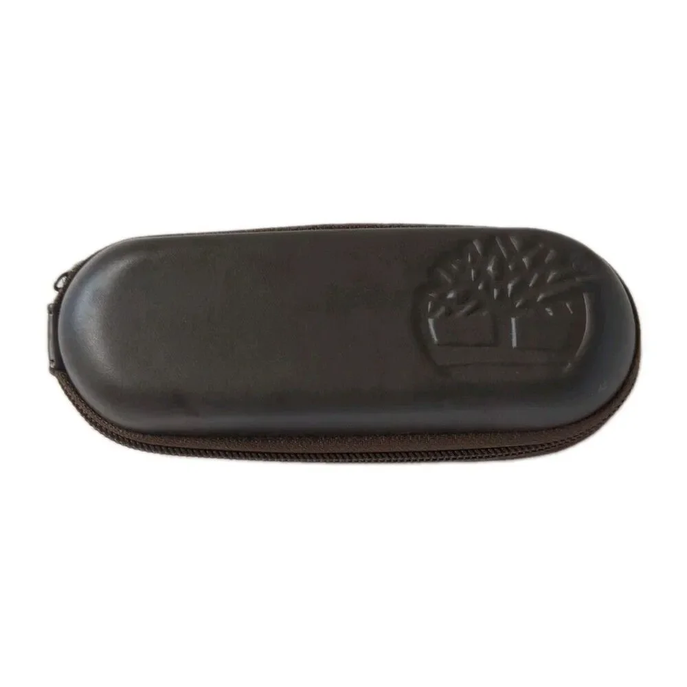 Authentic Timberland Eyewear Case - Classic Brown Zip-Around Storage