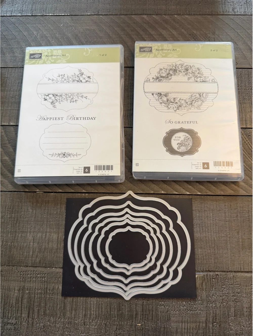 Stampin’ Up Apothecary Art 1 & 2 stamp sets with Labels Framelits die cuts