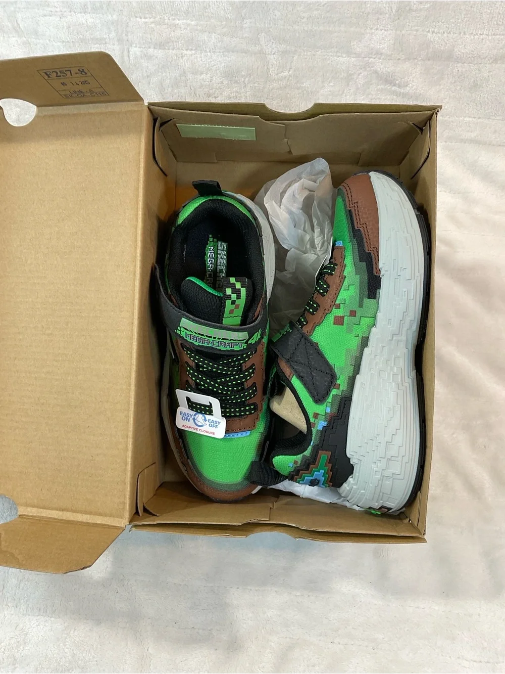 Skechers Mega-Craft 4K Minecraft Green Brown Multi Sz 13T/12UK/30EU 402160L